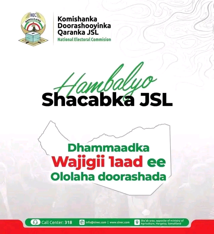 Koomiishanka Doorashooyinka Somaliland Oo Shacabka U Hambalyeeyey.